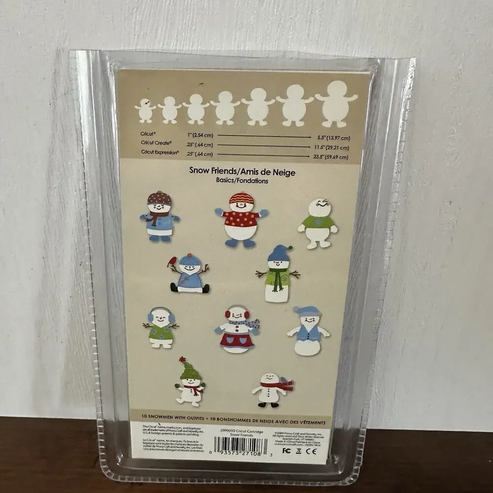 Cricut Snow Friends 2009-2010 Retired Winter Collection Cartridge Snowmen Outfit
